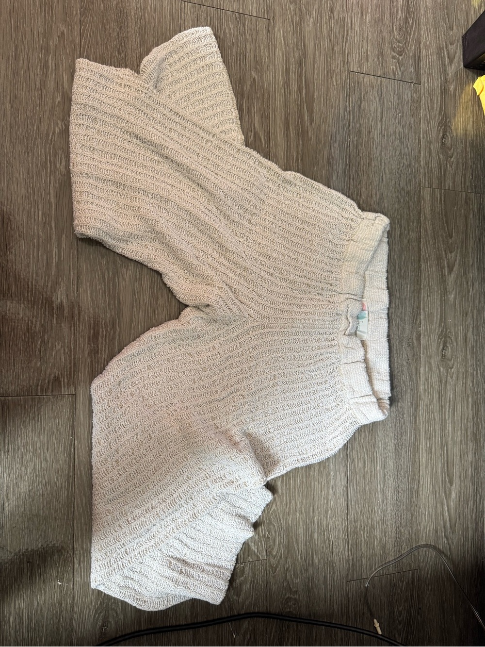 Free People Ivory Cropped Knit Lounge Pants